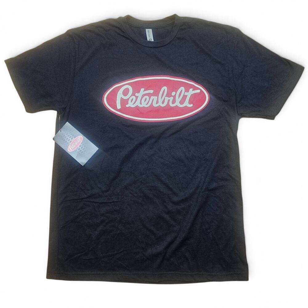 PETERBILT NWT Graphic T Shirt Mens L Black Trucking Diesel Motorhead Gearhead
